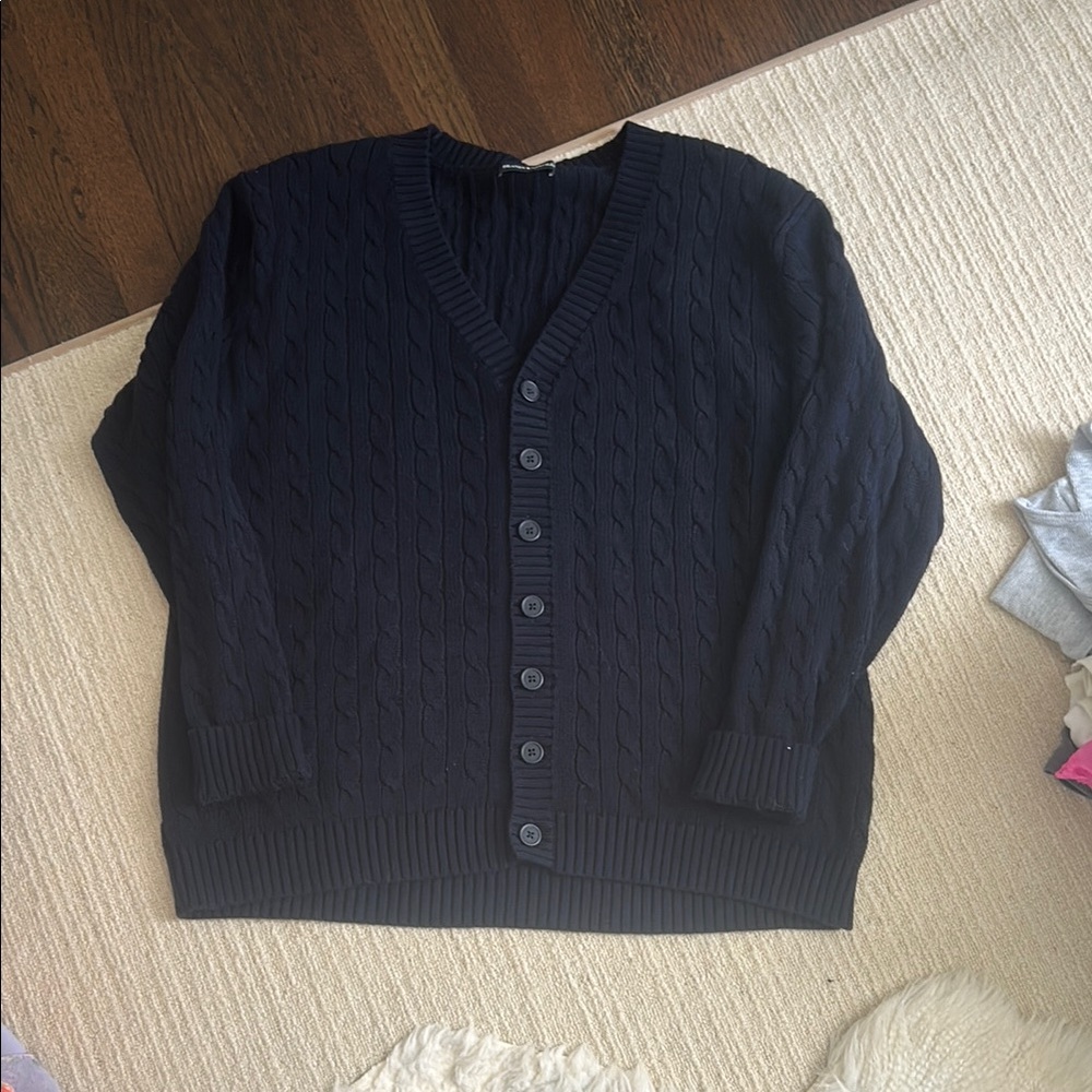 Woman’s Navy Cable Knit Sweater